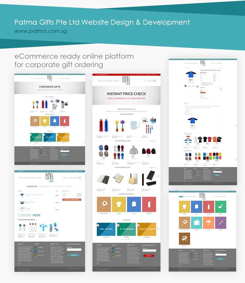 portfolio: Patma gifts pte ltd website design and development, ecommerce solution development
