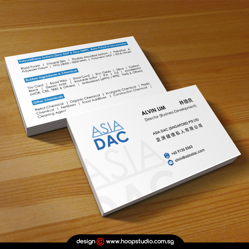 singapore business card design